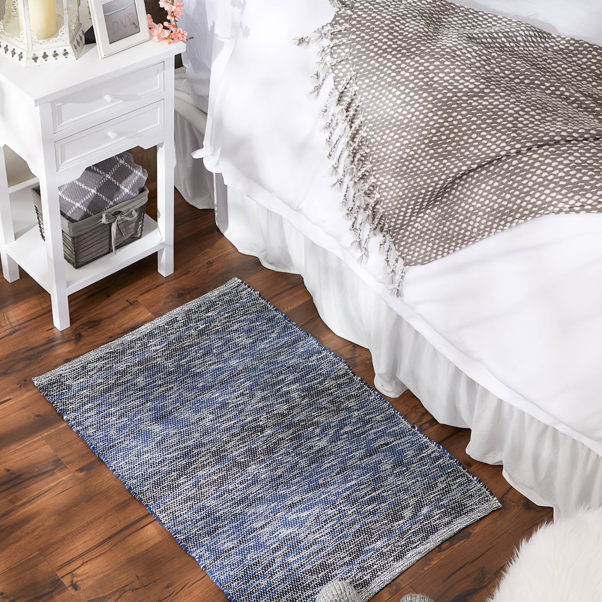 DII® Variegated Stripe Handwoven Recycled Yarn Rug